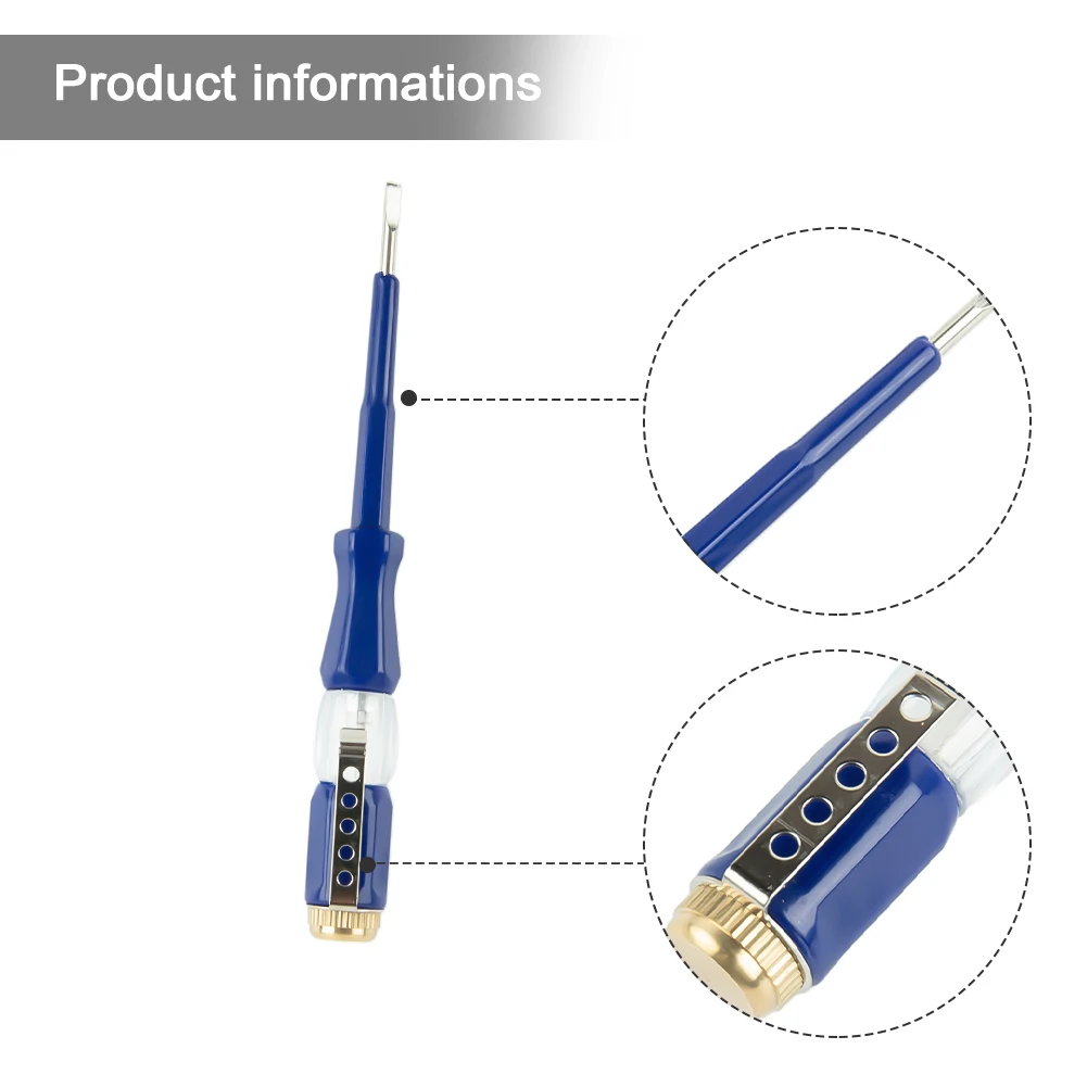 1Pcs 121mm Test Pen Multifunctional Household Portable Flat Screwdriver Electrician Hand Tool LED Voltage Tester Test Pens