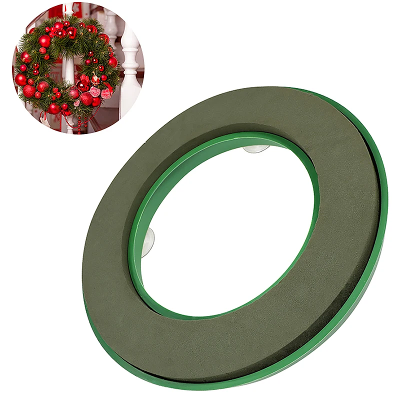 1Pc Round Wreath Base Floral Foam Rings Foam Floral Wreath Flower Arrangements Blocks Hoop Ring Wedding Funeral Supplies