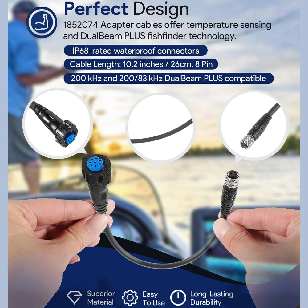 

1852074MKR-US2-14Universal Sonar2Adapter Cable for Trolling Motors to Garmin ECHOMAP and GPSMAP LiveScope Chartplotter and fishf