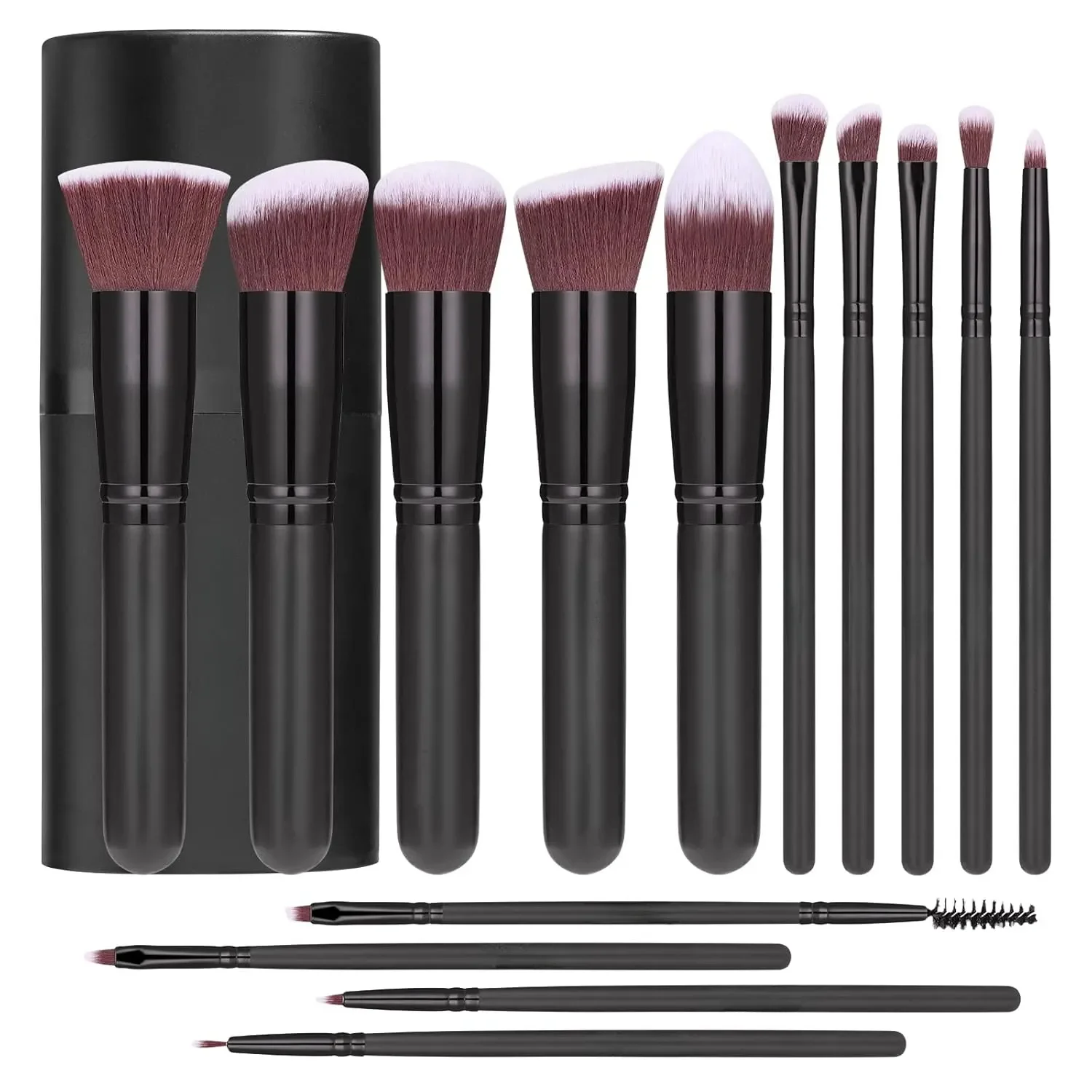 ชุดแปรงแต่งหน้า 14 ชิ้น, Soft Fluffy Foundation Contour คอนซีลเลอร์ Lip อายแชโดว์แปรงผสมสําหรับผู้หญิงเครื่องสําอางค์เครื่องมือความงาม