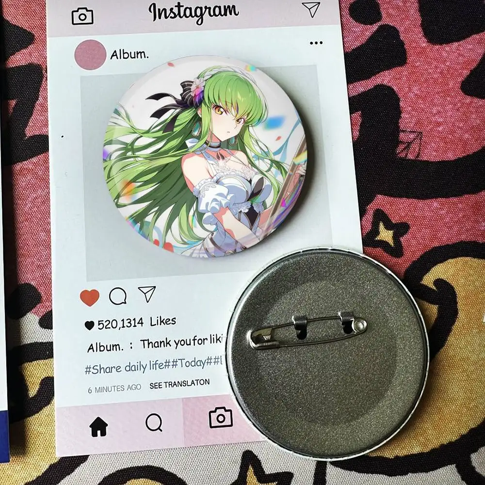C.C Code Geass New   Badge 25 32 44 58 75 mm Round Fans Collect Friends Gifts Brooch Souvenir