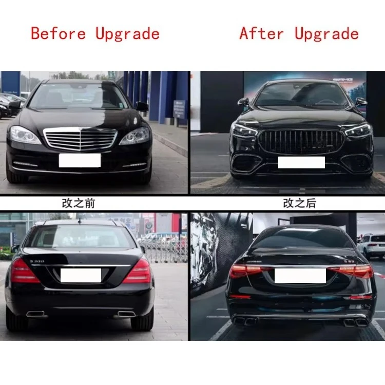 New High Quality W221 S-Class Front Body Kits Door Panels Trunk Lid Rear Windshield Rearview Mirror Hood Bumper Plug and Play