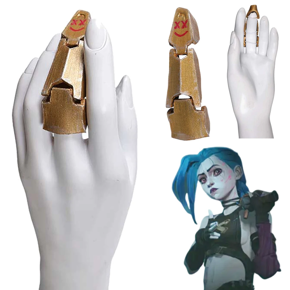 Arcane Jinx Cosplay Vinger Covers Wapens Rekwisieten Spel LOL Hoed Pruik Nep Nagels Maskers Kostuum Accessoires Halloween Rollenspel