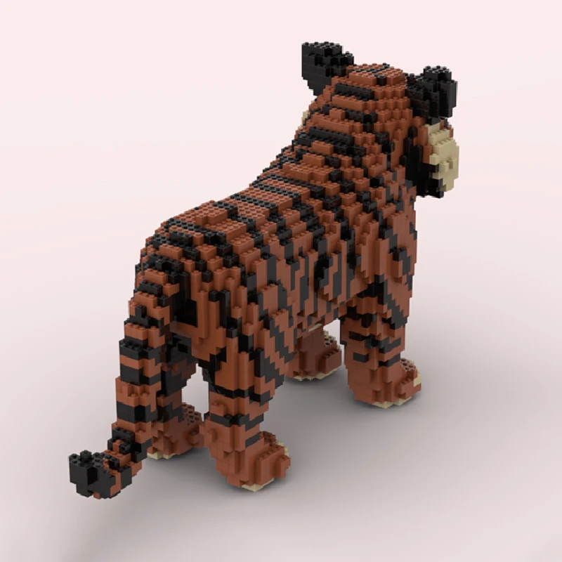 5249 PCS MOC Sculpture Tiger Animals Model Building Block Bricks DIY Technology Creative Assembly Educational Type Kids Toy Gift