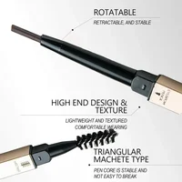Crayon à double tête imperméable avec brosse, 5 couleurs, lisse, anti-transpiration, crayon de tatouage, cosmétiques 5
