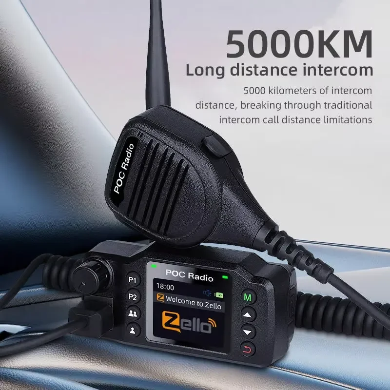 Vehicle-Mounted Long Range Walkie Talkie Two Way Radio Global Coverage Card Android 4G POC Car Radio