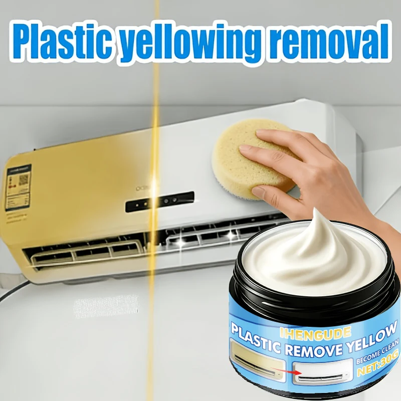Plastic Yellowing Removal Paste, Air Conditioner Yellowing Removal and Renewal Paste, Panel Whitening Liquid, Lampshade Shell Oxidation Reduction Agent Suitable for Toilet Seats and Plastic Appliance Shells