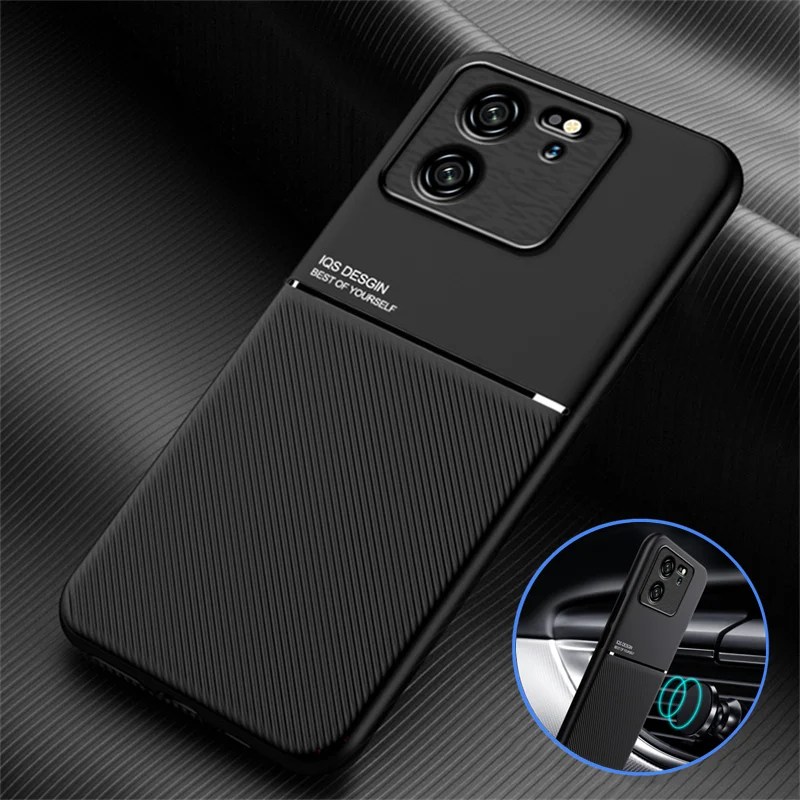 For Xiaomi 13T 5G Case Leather Car Magnetic Holder Back Cover For Xiomi Mi 13T 13 T Xiaomi13T T13 Pro Soft Frame Protect Coque