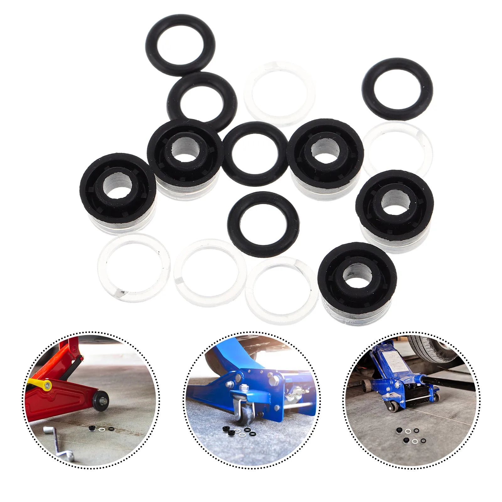 

5 Sets Hydraulic Jack Seals Oil Seal Repair Accessories for Floor 3T Capacity Maintenance Supplies Replacement Parts