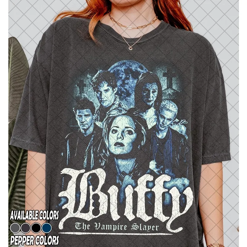 Vampire Hunter Buffy T-shirt, Sarah Michelle Galla Same Style Women's T-shirt Summer New Trendy Street Casual Unisex