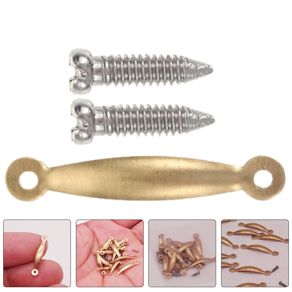

1Set Miniature Furniture Handles Vintage Style Metal Mini House Drawer Pulls for Tiny House Furniture Accessories Replacement
