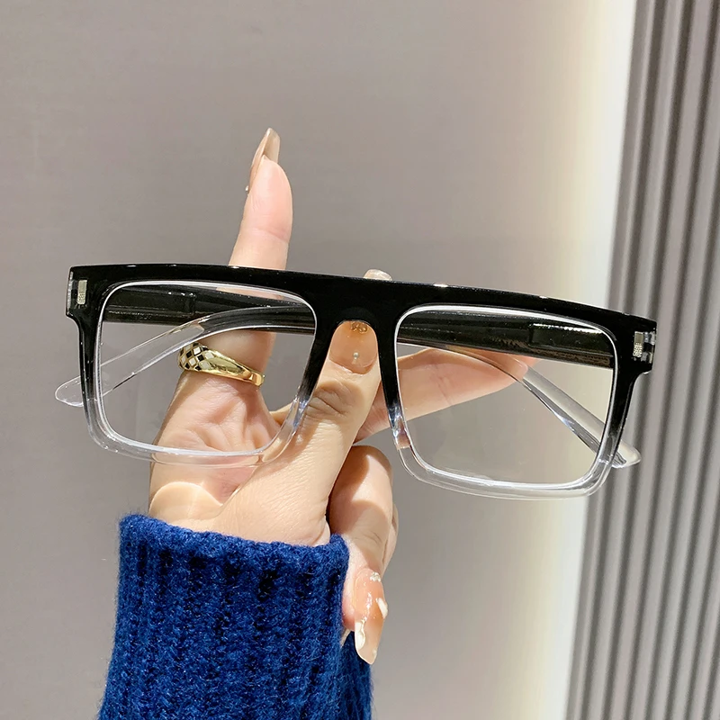 2025New Style Square Frame Big Face Slimming Reading Glasses Trendy Rice Nail Reading Glasses