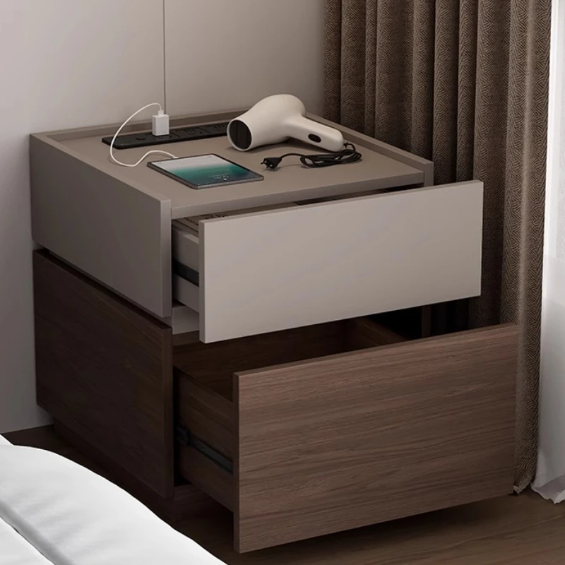 

Storage Modern Nightstand Aesthetic Charger Living Room Bedroom Nightstand Floor Unique Armoires De Chambre Home Furniture