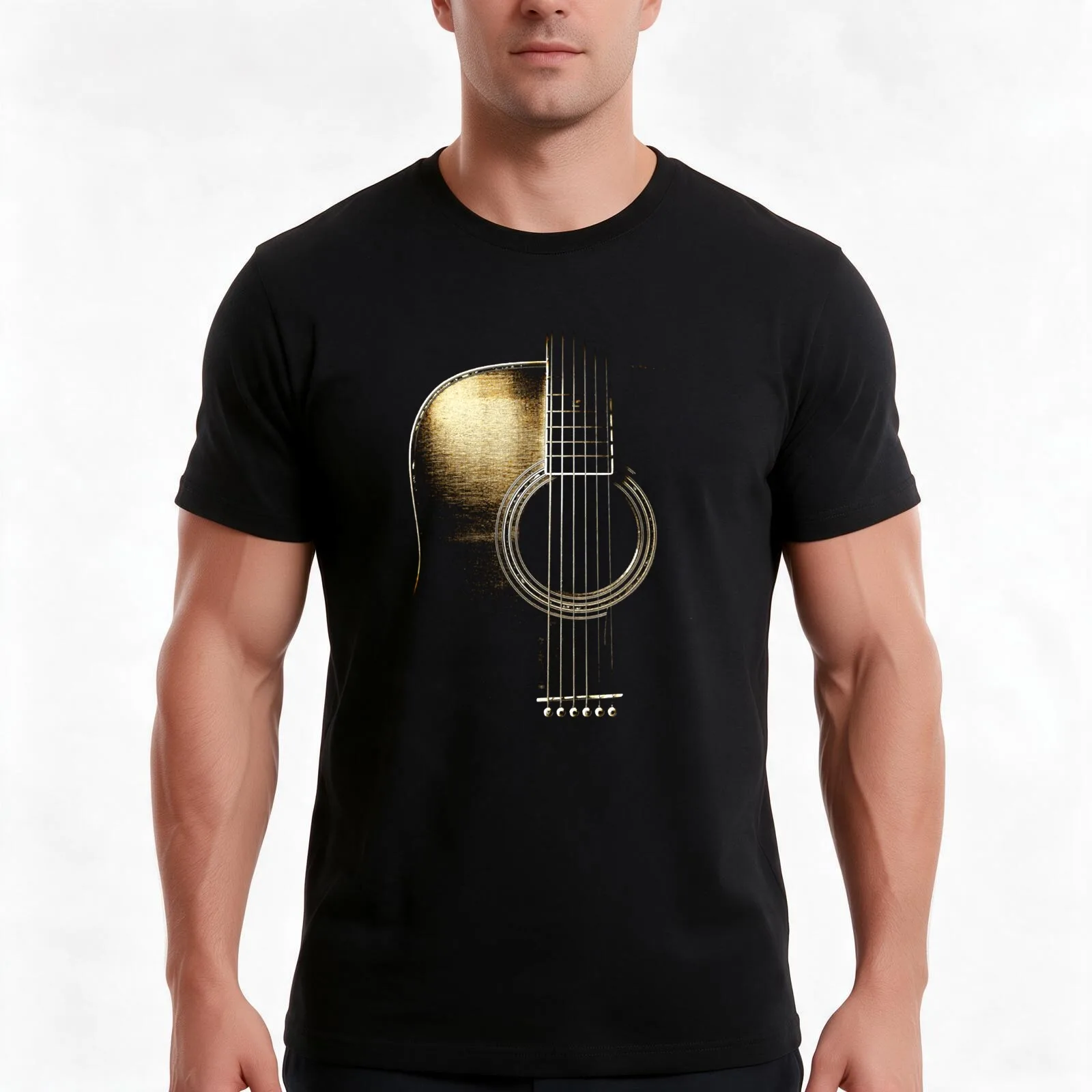 Acoustic Guitar Lite (please see description) T-Shirt, Summer Casual Cotton Tee, Oversized Streetwear Tops, Unisex Men Women