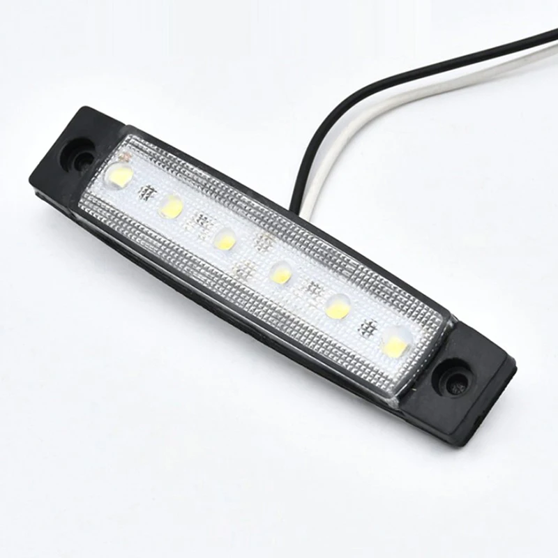 Indicador lateral para remolque de camión, luz de liquidación, luz trasera de freno de coche, luz de señal de advertencia, 6LED, 12V/24V, 1 unidad