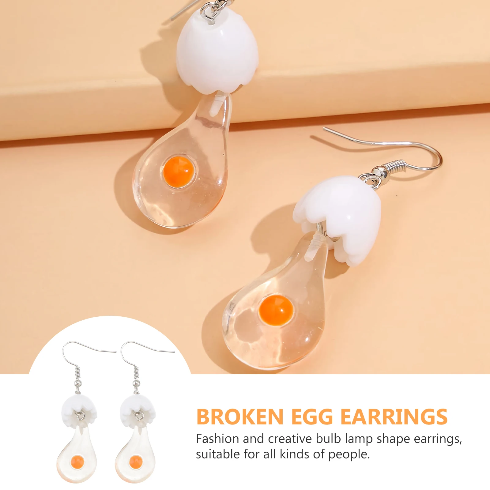 

2 Pairs Light Bulb Earrings Creative Chic Decorative Decorate Resin Fashion Miss