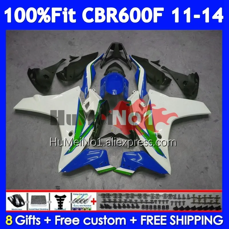 Injection For HONDA CBR600F4i CBR600F 11 12 13 14 36No.58 CBR 600 F 600F Green blue CBR600 F4i CC 2011 2012 2013 2014 Fairing