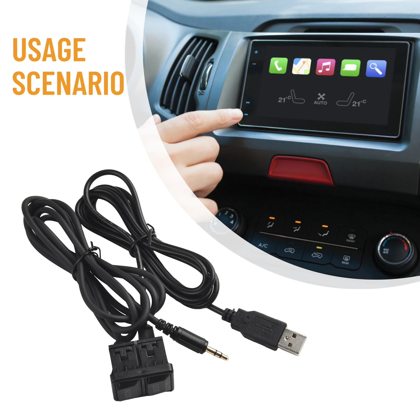 Exceptional Dual USB Extension Adapter Cable Flush Mount on Car Dashboard Suitable for Various Applications Bike Marine Motor