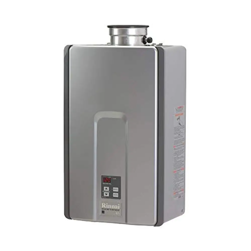 Energy Efficient Gas Tankless Water Heater 7.5 GPM Stainless Steel Compact Indoor Installation RL75IP