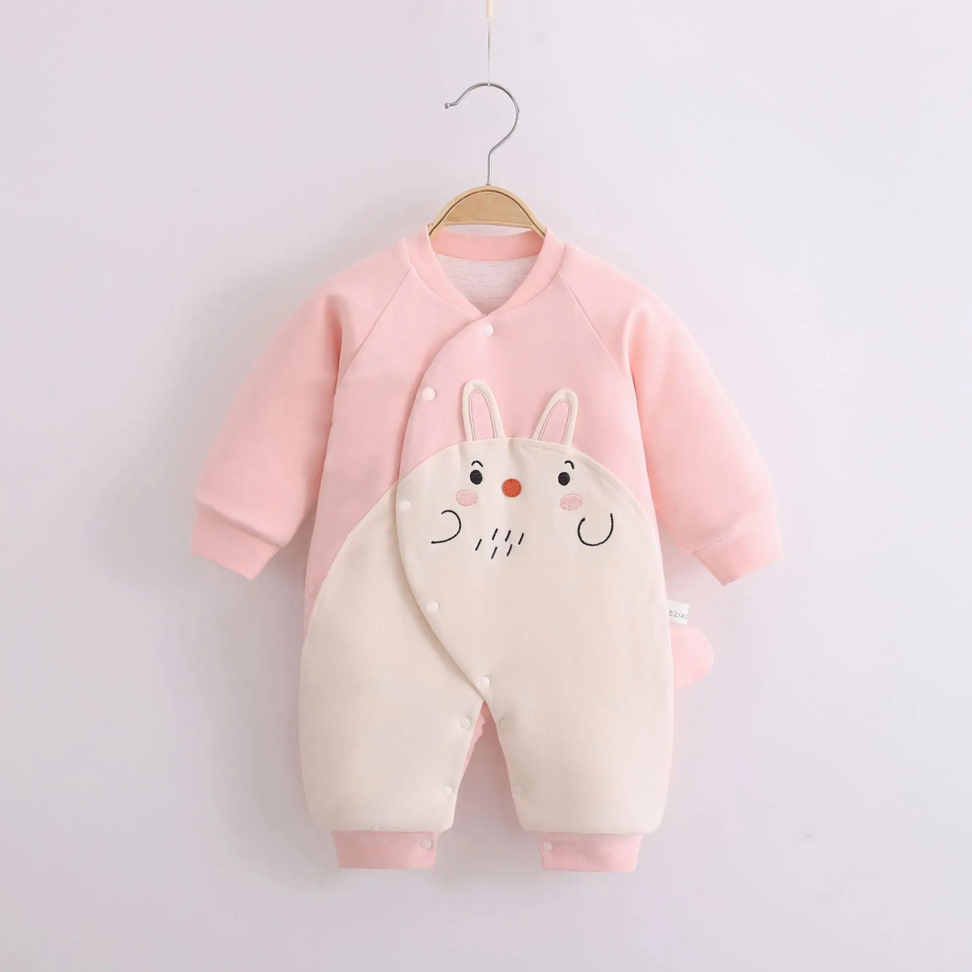 Autumn and Winter New Cotton Cladding Bodysuit Newborn One-Piece Romper Cute Wrap Baby Pajamas