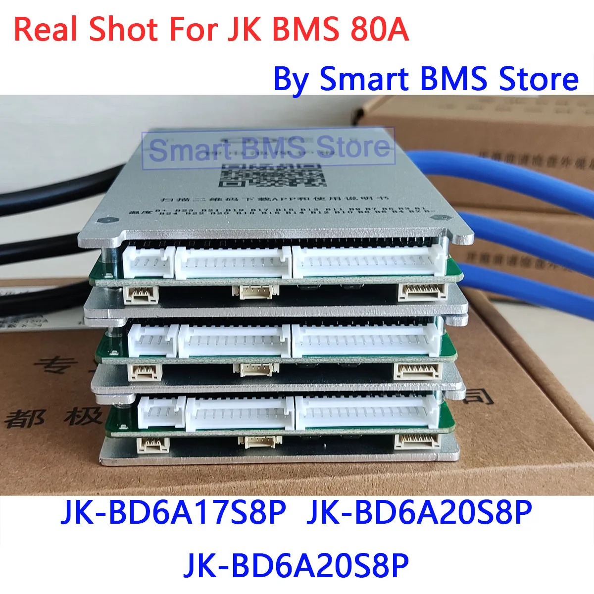 Imagem -02 - Jikong jk Bms 40a 60a 80a 200a Equilíbrio Ativo Bd6a17s8p Bd6a20s8p Bd6a24s8p 8s 13s 17s 20s 24s Smart jk Bms bt Rs485 Conector