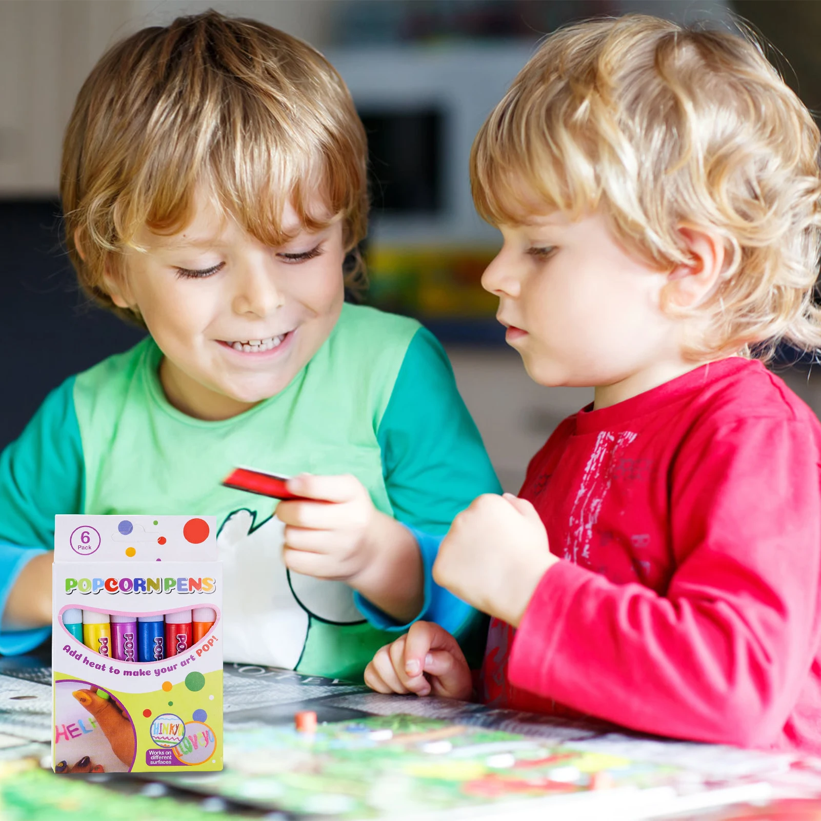 3D акварельные ручки для попкорна, нетоксичные интересные детские художественные принадлежности для рисования для изготовления поздравительных открыток на день рождения