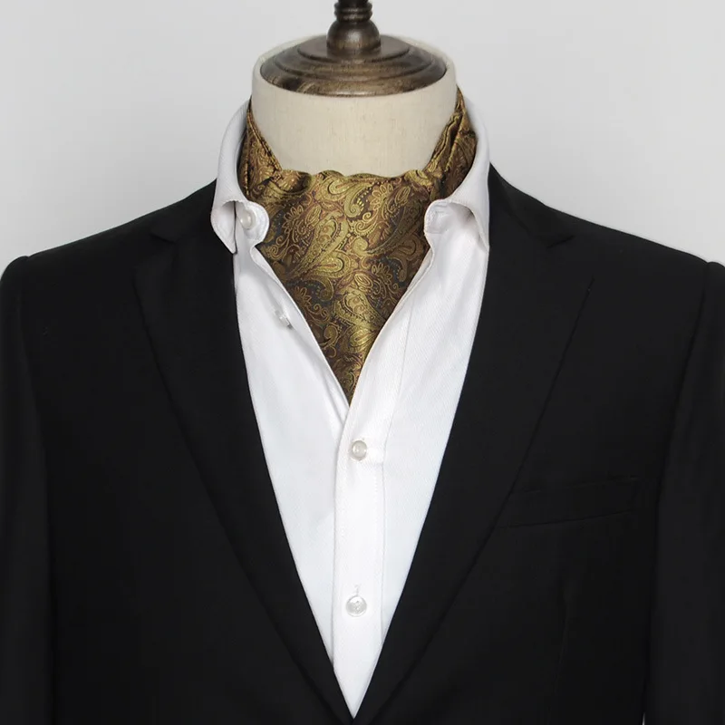 Corbata de cuello de Cachemira de poliéster para hombre, corbata Formal de estilo británico, Vintage, para boda