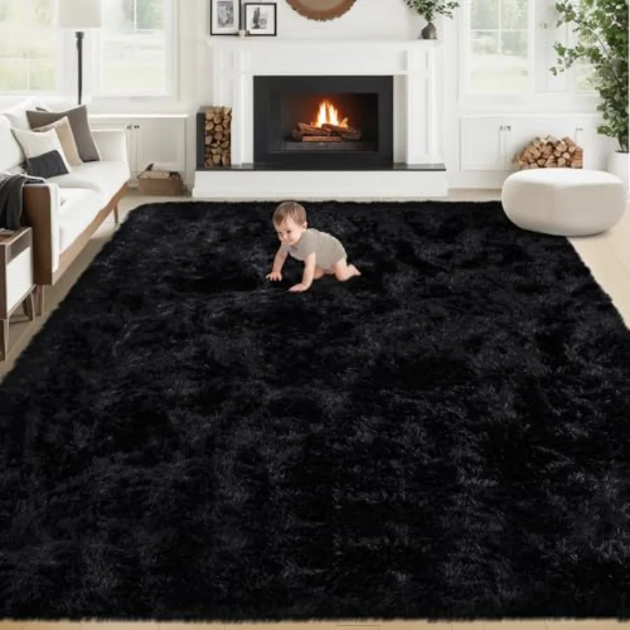 

8x10 Area Rugs for Living Room: Fluffy Shag Soft Washable Rug Large Fuzzy Plush Indoor Carpet for Bedroom Nursery Playroom Girl