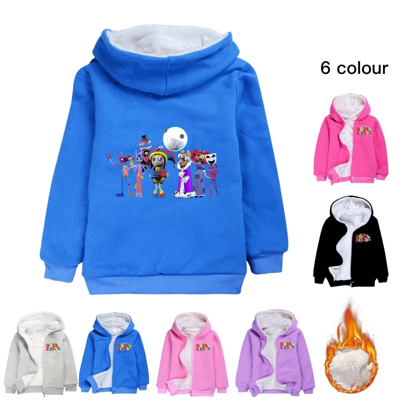 2023 Winter Clothes Kids The Amazing Digital Circus Costume Baby Girls Pomni Jax Jackets Junior Boys Thick Warm Coats Outerwear