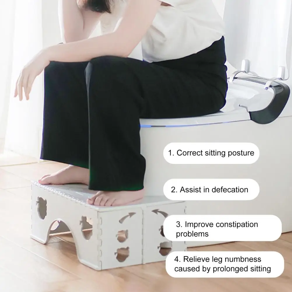 Wear-resistant Stool Toilet Bench Kids Adults Non-slip Toilet Stool Stable Wear-resistant Bathroom Bench Circular Arc for Home