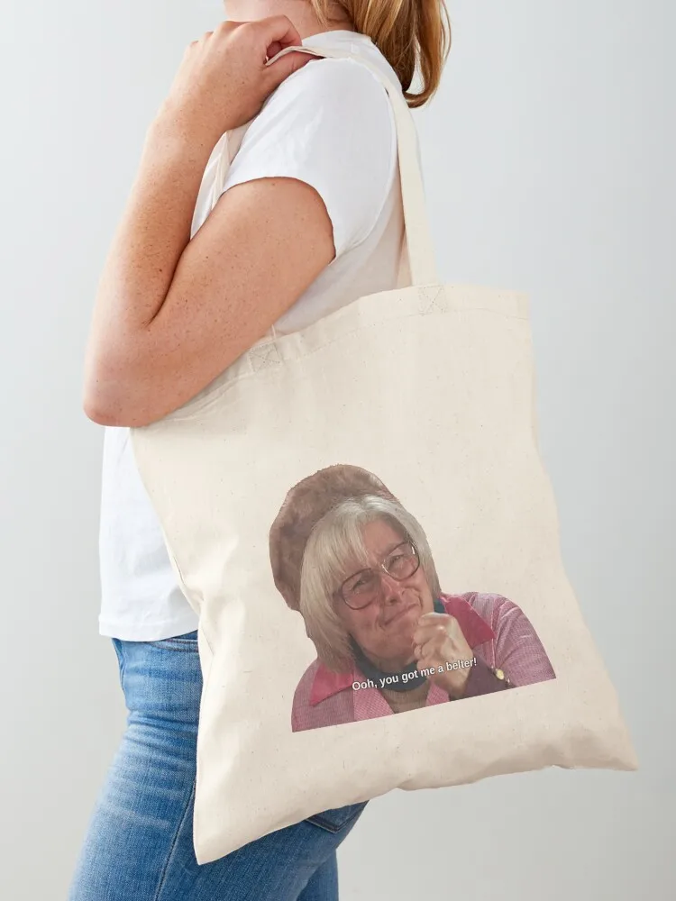

Ooh, you got me a belter! Isa from Still Game Tote Bag Women's shopper bag cute tote bag tote women reusable shopping