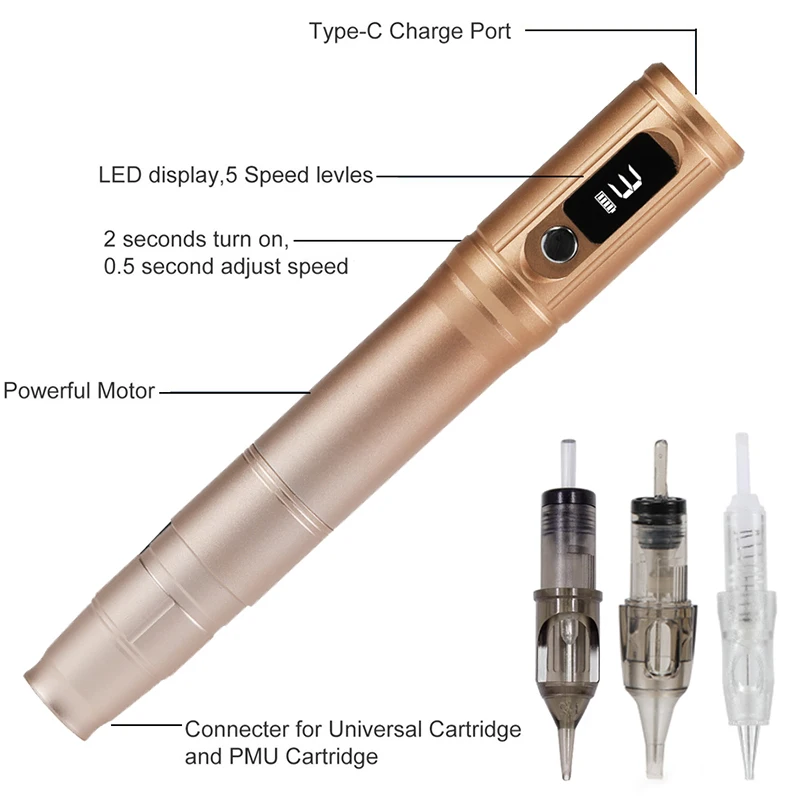 Wireless Tattoo Machine PMU Pen Device Professional Kit for Permanent Makeup Microblading Eyebrow Lip SMP Body Art Supplies Tool