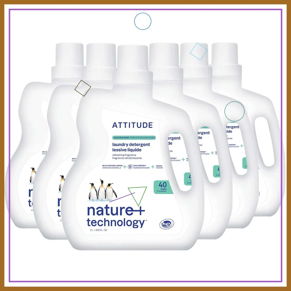 

EWG Verified Liquid Laundry Detergent, Plant-Based Vegan Soap, HE Compatible, Mountain Fresh Scent, 40 Loads