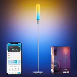 Govee Cylinder Floor Lamp, LED Corner Floor Lamp with Wi-Fi App Control, Smart Lamp with 64+ Scenes, DIY Mode, Music Sync