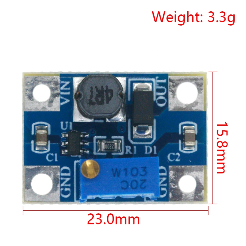 Smart Electronics DC-DC SX1308 Step-UP Adjustable Power Module Step Up Boost Converter 2-24V to 2-28V 2A