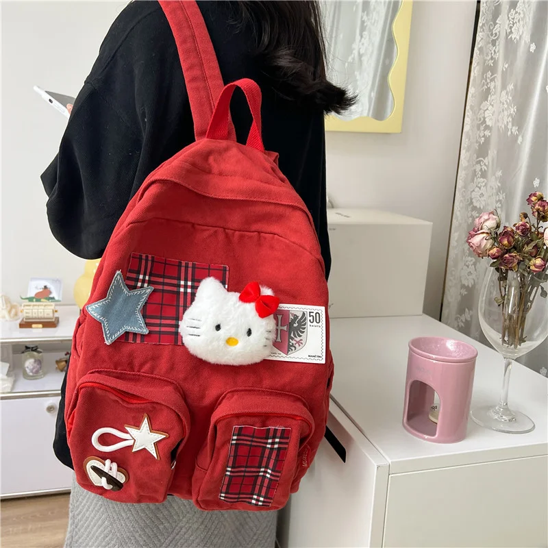 Новый школьный портфель Sanrio Hello Kitty, милый мультяшный легкий устойчивый к пятнам рюкзак большой вместимости с плечевым ремнем