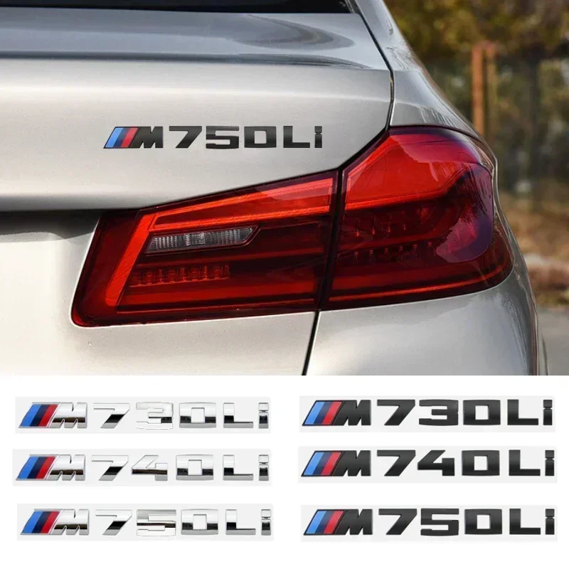 ABS Car Letter 3D Sticker for M Power 730Li 735Li 740Li 745Li 750Li 760Li 320Li 530Li 528Li 525Li 3 5 7 Series Rear Trunk Emblem