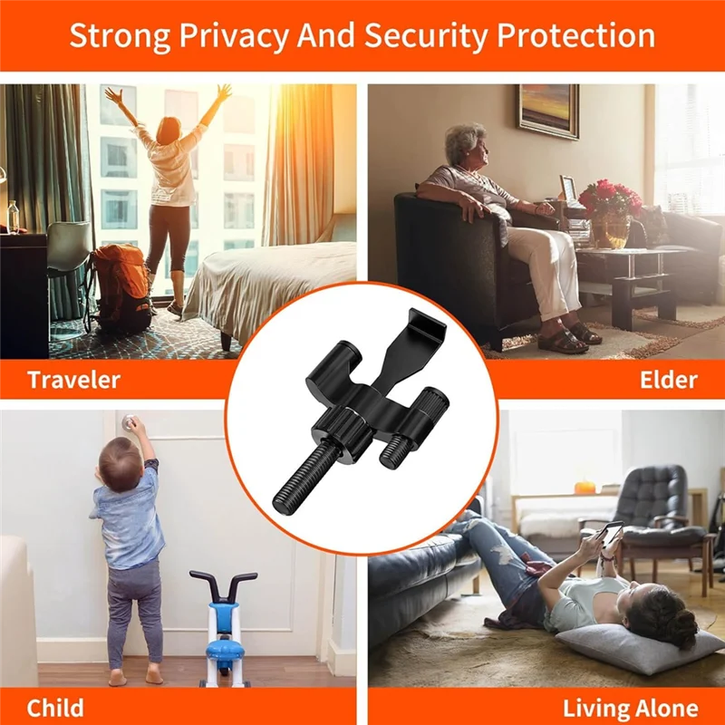 B-Est Portable Door Lock Heavy-Duty Home Security Door Lock Travel Lockdown Locks For Additional Safety And Privacy 2 Pack