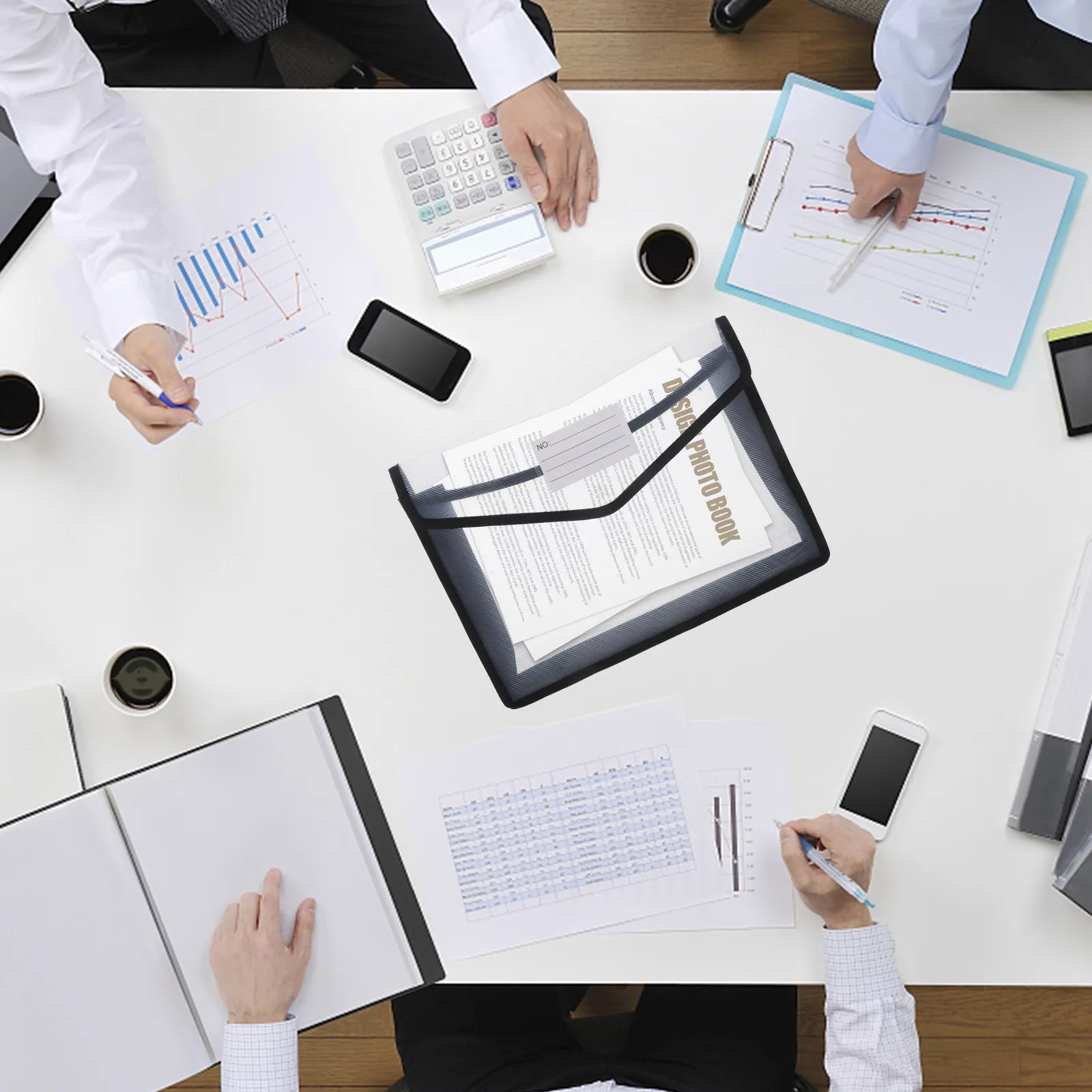 

2Pcs Document File Wallet Large Capacity Office File Organizer Document Folder Bag for Contract Receipt Storage Business Use