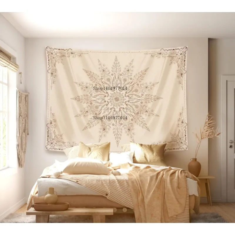 

Cute floral tapestry wall hanging, bohemian style bedroom wall hanging, living room decoration, suitable for teenage girls