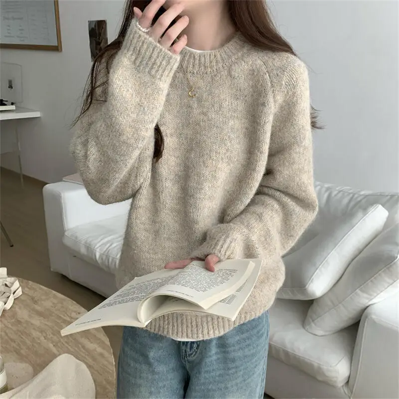 Women's Clothing Sweater Japanese Style Versatile Autumn and Winter New Model Knit Loose Hood Tops Long Sleeves Comfortable