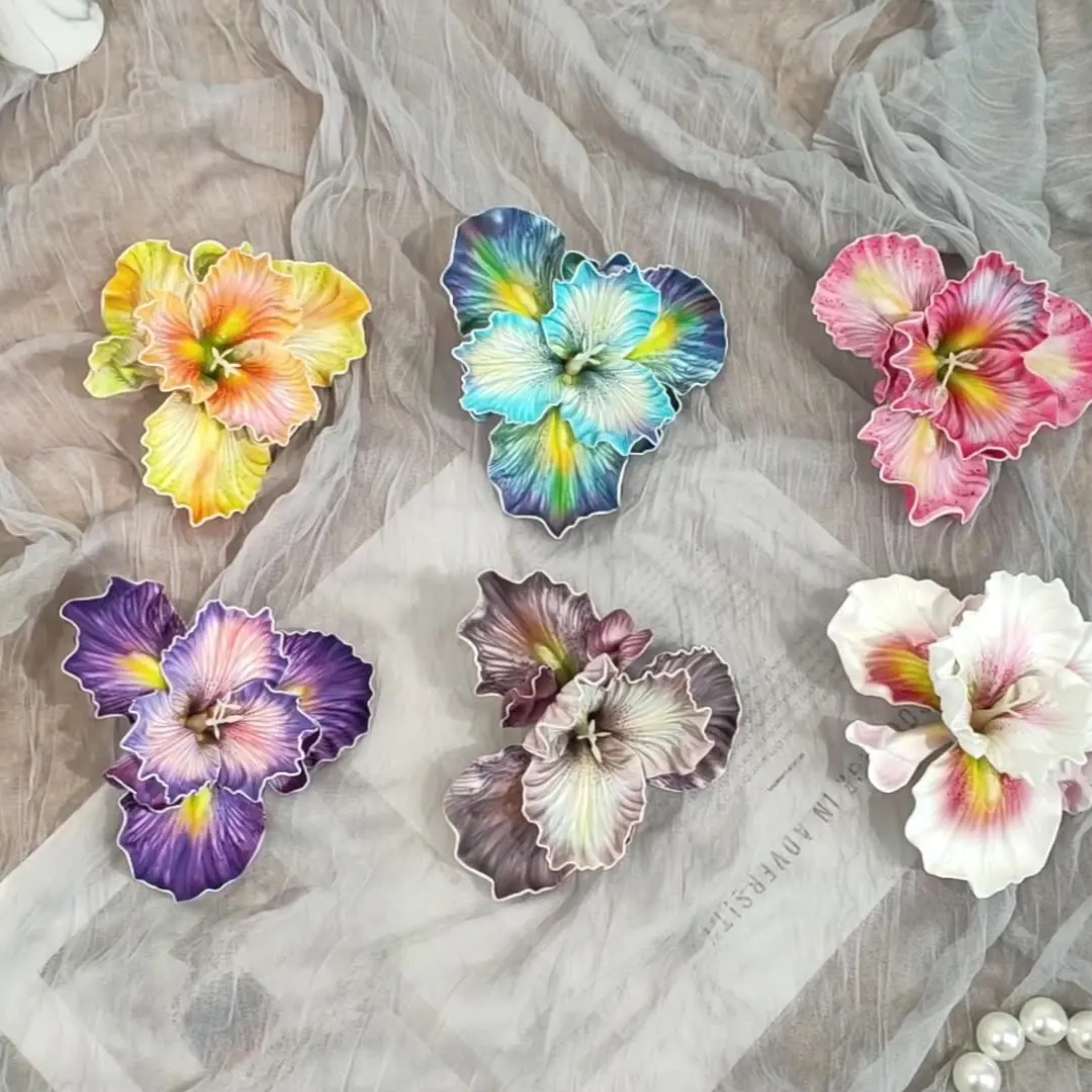 

Simulated Iris Flower Head Texture Fake Flower Gift Box Decoration Wedding Hall Soft Flower Arrangement Photography Props Cake