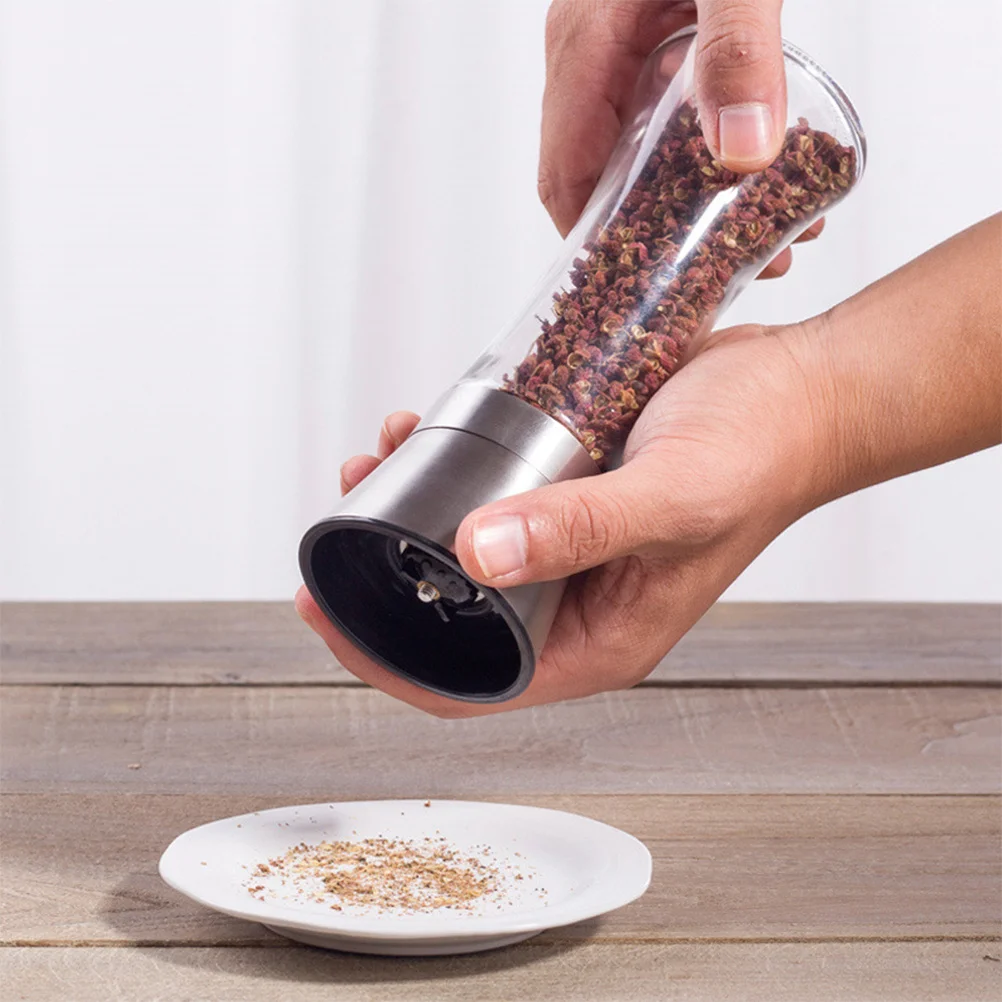 

Handheld Pepper Mill Premium Stainless Steel Salt and Pepper Grinder 180ml Ceramic Core Non-Slip Base Tableware
