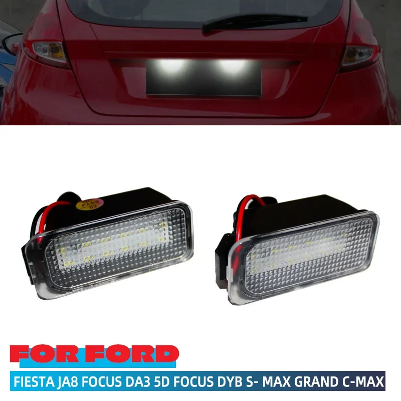 

2 шт. подсветка номерного знака для Ford KUGA S MAX MONDEO MK4 MK5 MK2 FIESTA 2008-2019 FOCUS ABS пластик 12 В светодиодный сигнальный светильник с номером