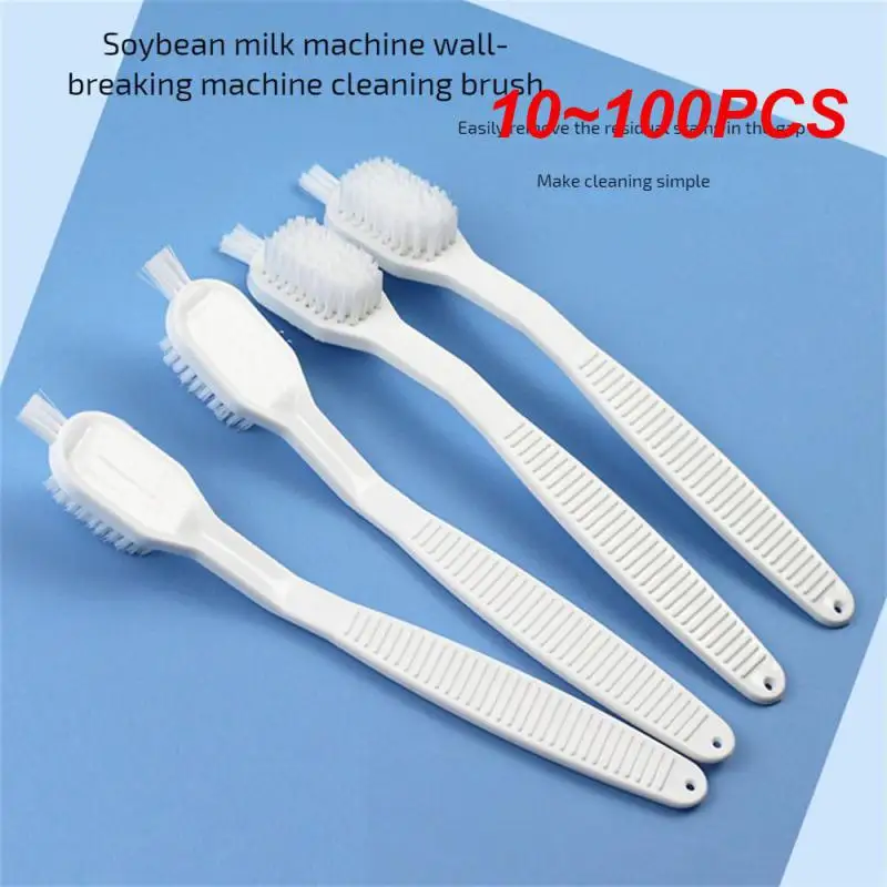 10~100PCS Food Machine Brush Durable Nylon Brush Nylon White Household Daily Necessities Long Handle Brush Comfortable Handle