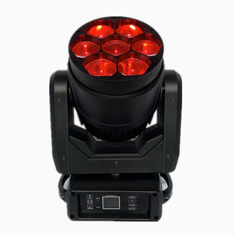 Professional Stage Light 7X40W Zoom LED Moving Head Wash Light Bee Eyes Effect DJ Equipment Each LED Control Seperately