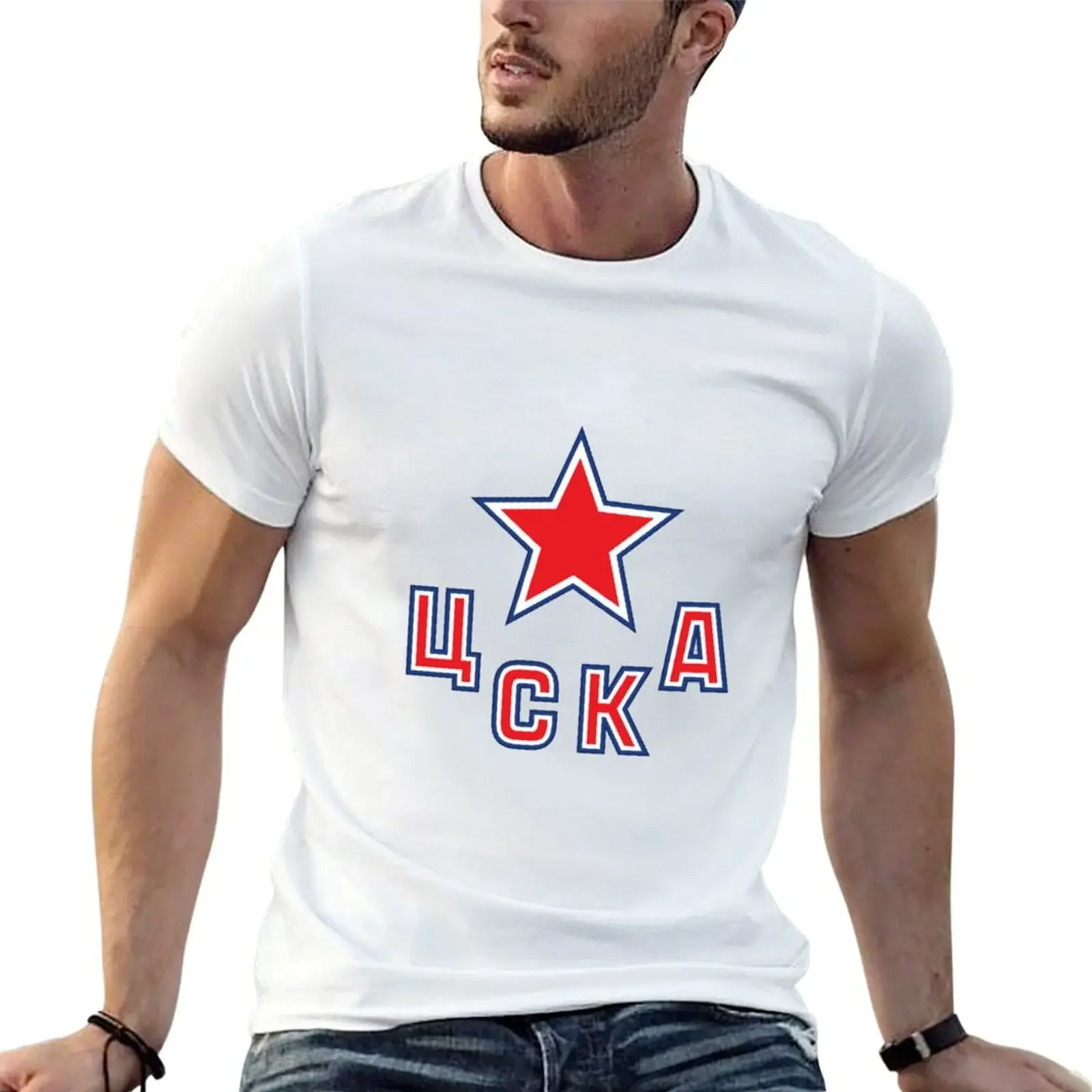 

CSKA Moscow Hockey T-shirt sweat plus sizes kawaii clothes mens graphic t-shirts big and tall