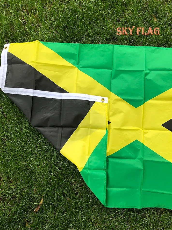 SKY FLAG-Bandera Nacional de Jamaica, colgante de poliester jm, decoración del hogar, 90x150cm