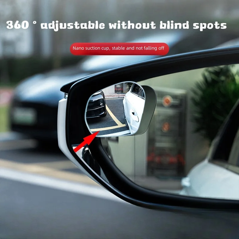 Car Blind Spot Mirrors Sector Frameless Auxiliary RearView Mirror 360 Degree Wide Angle Adjustable for Car Parking Reversing