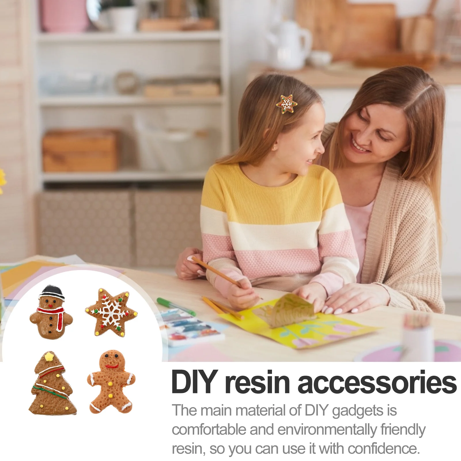 

40pcs Christmas Accessories Diy Craft Supplies For Phone Case Hairpin Making Handmade Jewelry Mobile Phone Case Decoration